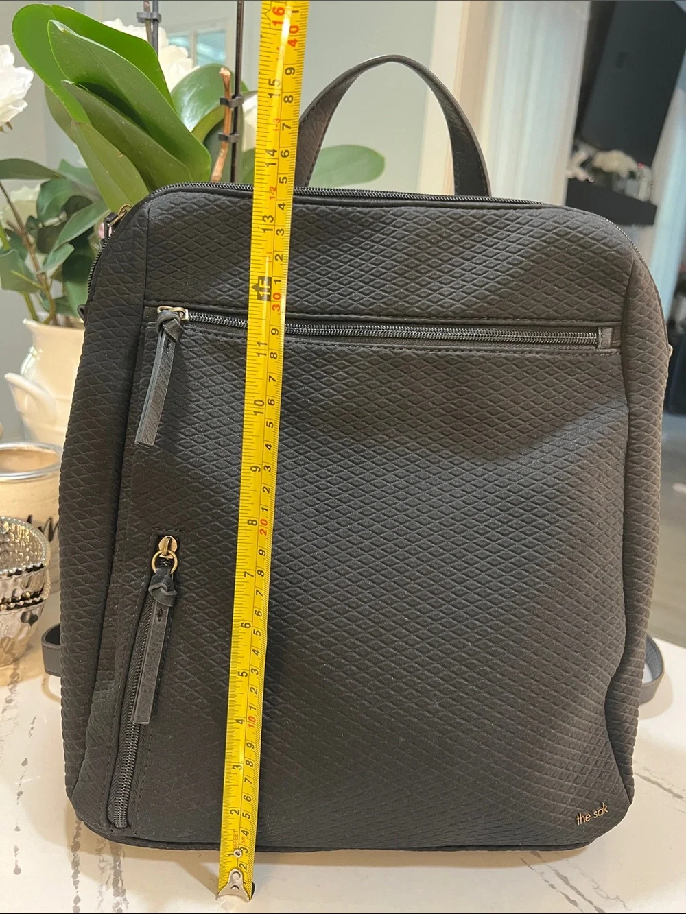 The Sak Olvera City Black Textured Quilted Backpack